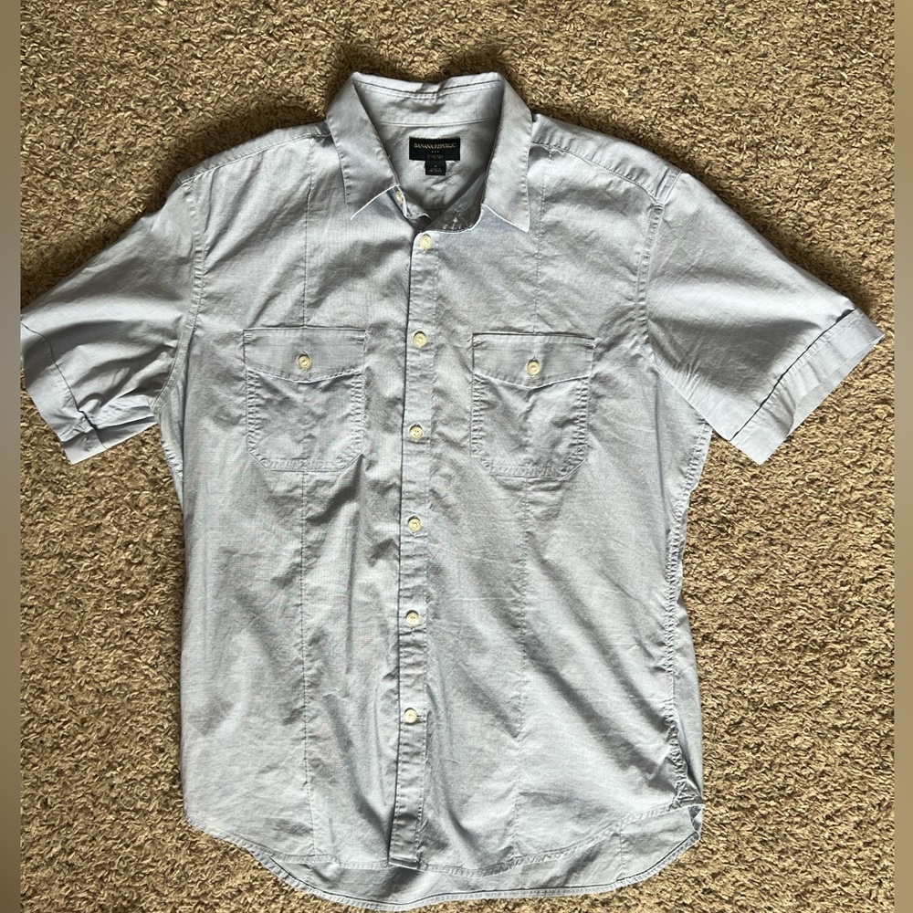 Banana Republic Sky Blue Stretch Shirt
